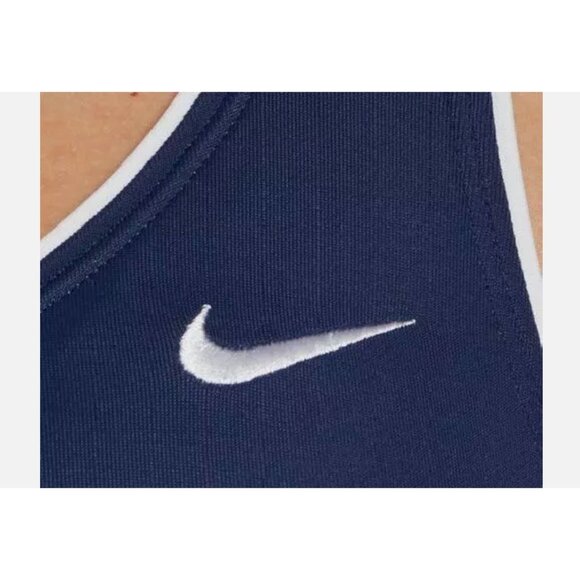 Nike Womens Racerback Swimsuit One-Piece Navy Blue With White Trim - Picture 10 of 10
